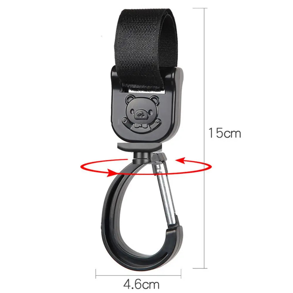 Bag Hooks Rotate 360 Degree Stroller Accessories Bear Baby Bag Stroller Hooks Baby Hanger Hooking Up Pram Hooks Bag Hanger