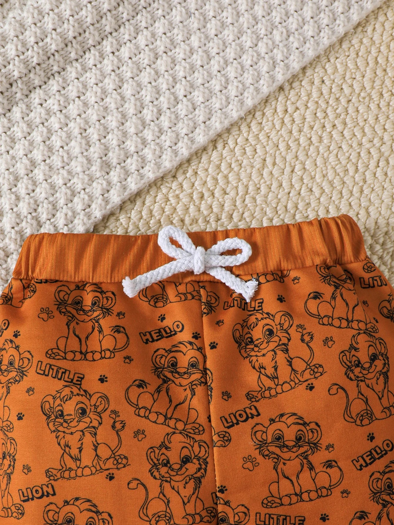 2Pcs Child Boys' Set Round Neck Lion Print Long sleeved+Pants Set suitable for 1-5 Year Boys' Spring and Autumn Sports Suit