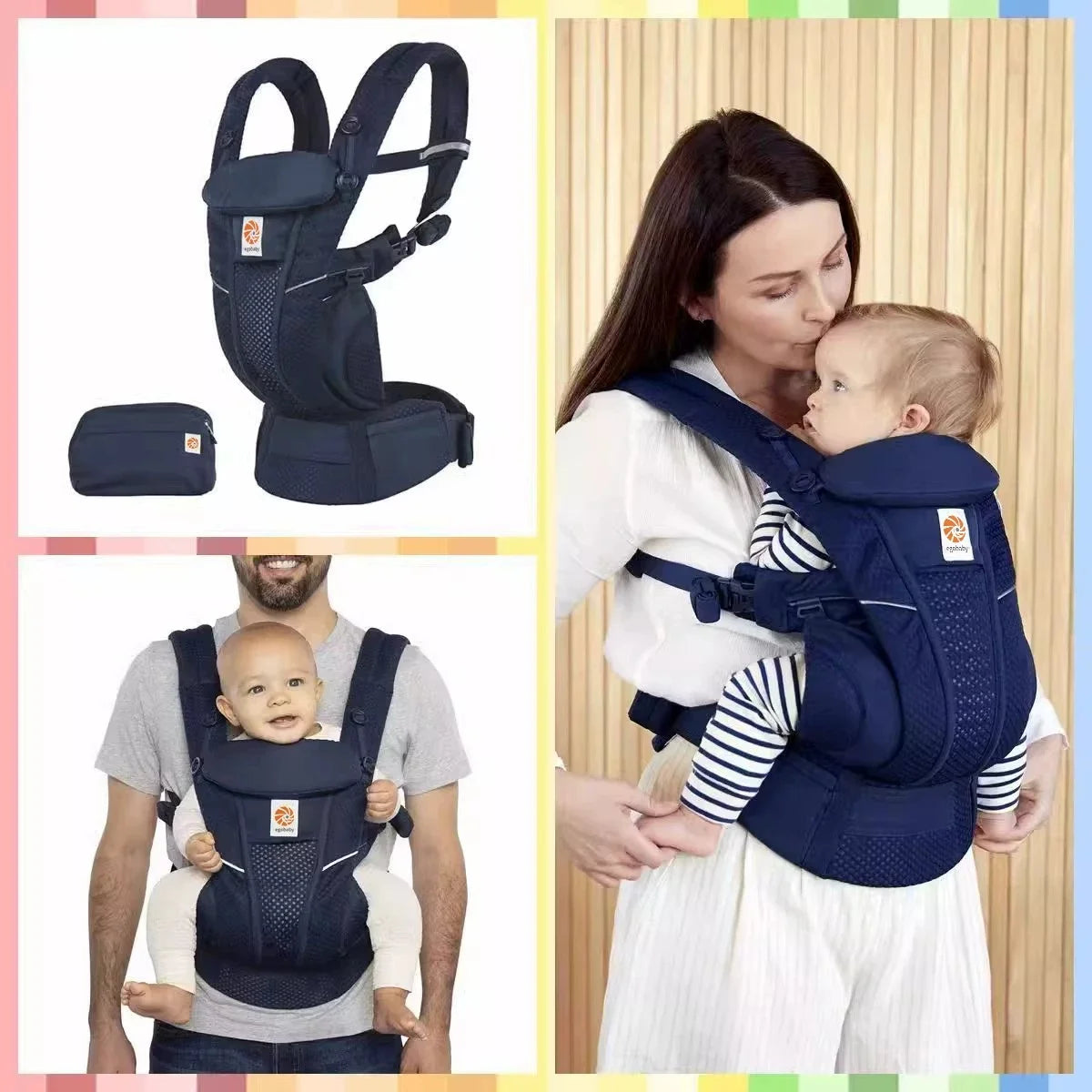 Ergobaby All-Round Carrier Breathable Mesh With Enhanced Lumbar Support 7-45 Lbs
