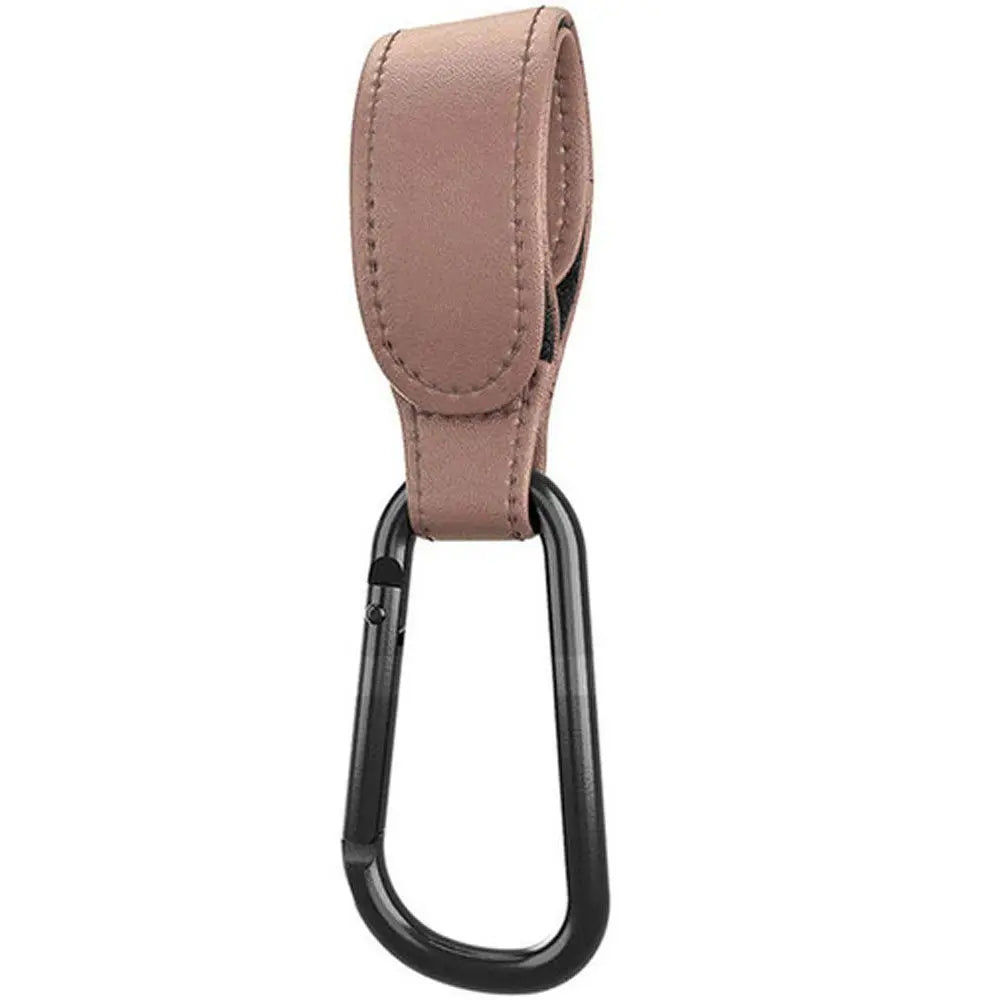 Stroller Hook Carabiner Clip PU Leather Aluminum Alloy 16x3.1 cm Pram Bag Organizer