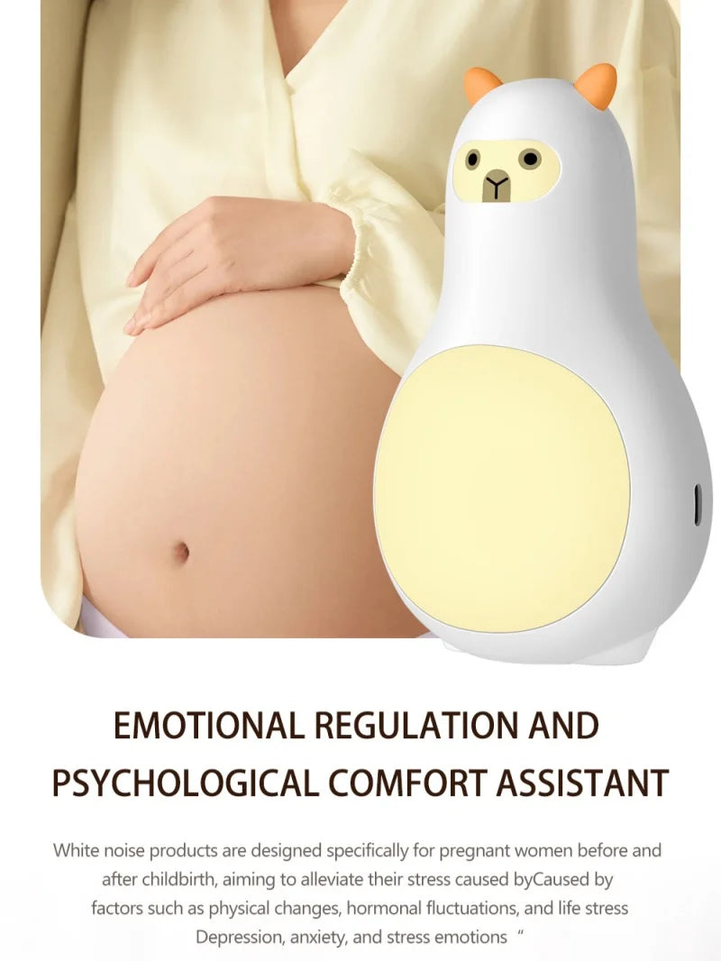 White Noise Machine M9 Portable Sleep Aid with Night Light and 24 Types of Music Cute Appearance Intelligent Sleep Monitor