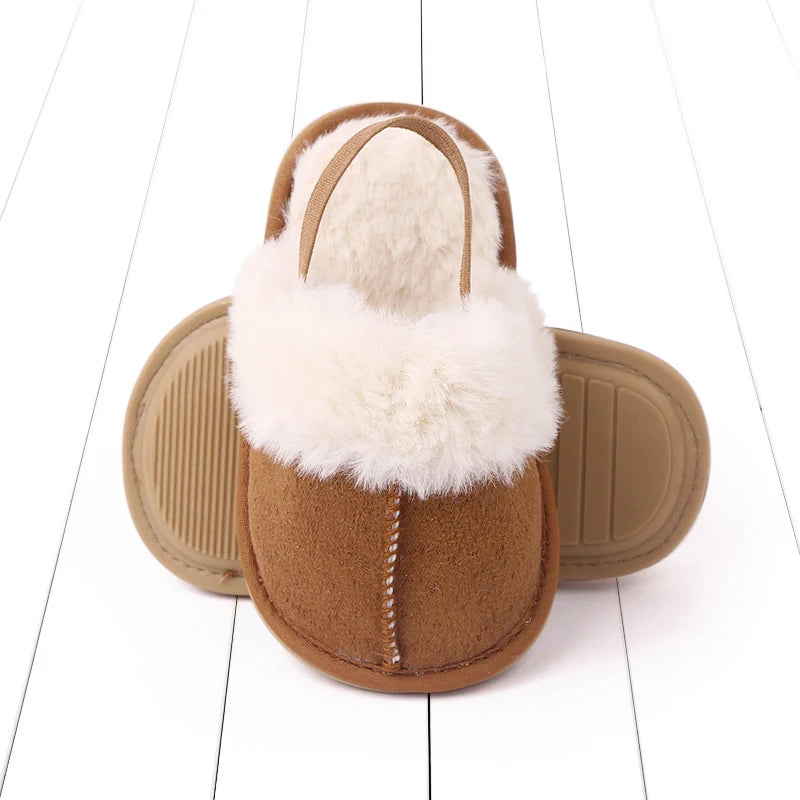 Winter and Autumn Baby Girl Boy Cotton Mop TPR Sole Anti Slip Solid Three Colors Warm Newborn Toddler Shoes First Walkers BC2345