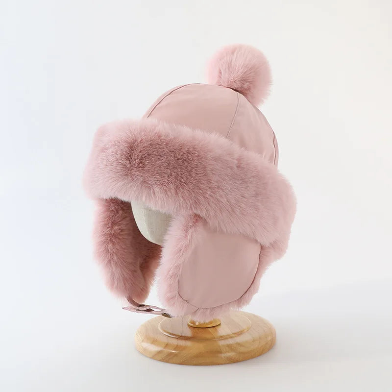 Lei Feng Hat Childrens Windproof Warm Pullover Hat With Ear Protection Thickened Plush Model LFTHK