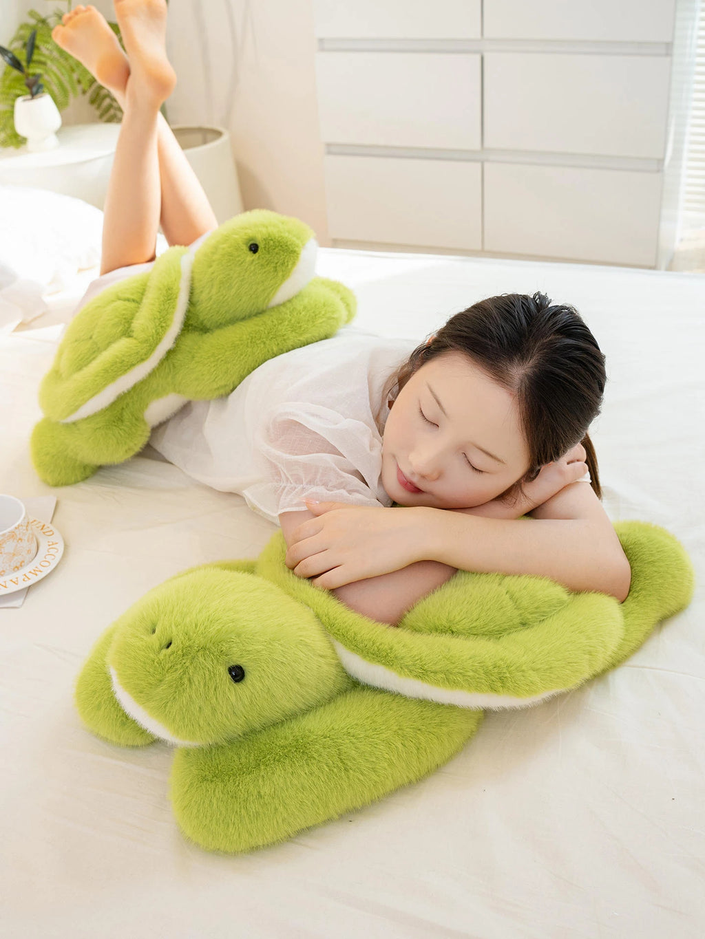 New Lovely Turtle Plush Toys Cozy Fluffy Lying Prone Cartoon Tortoise Throw Pillow Back Cushion Kawaii Home Decor Funny Gift