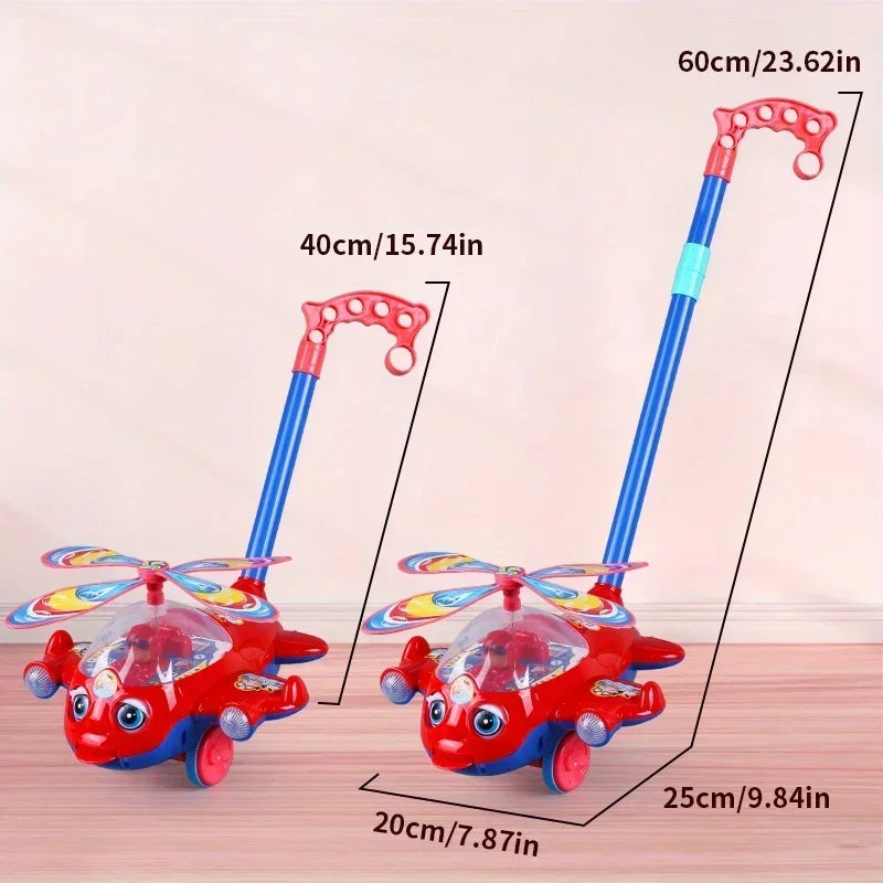 Interactive Baby Walker Toy With Push Handle For Kids Boys And Girls Toddlers, Detachable Plane Toy Car Design With Wheel