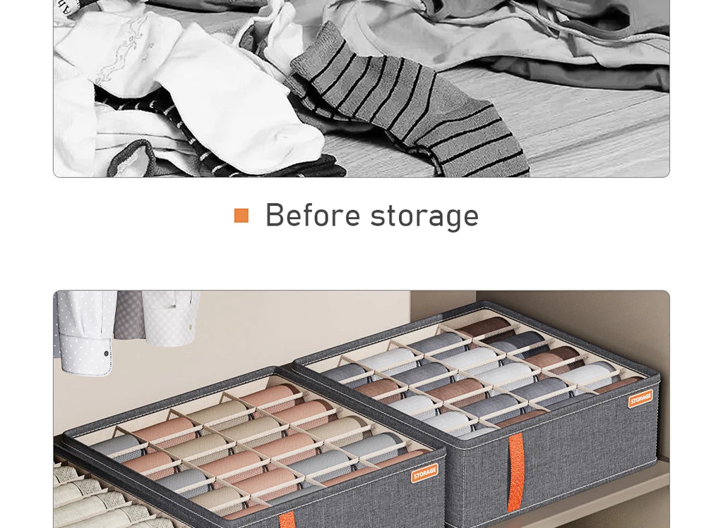 Oxford Cloth Underwear Storage Box 20/7/6 Grids Socks Panties Drawer Organizer Multi-function Home Wardrobe Assortment Boxes