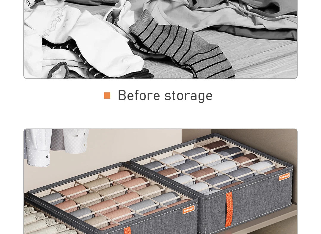 Oxford Cloth Underwear Storage Box 20/7/6 Grids Socks Panties Drawer Organizer Multi-function Home Wardrobe Assortment Boxes