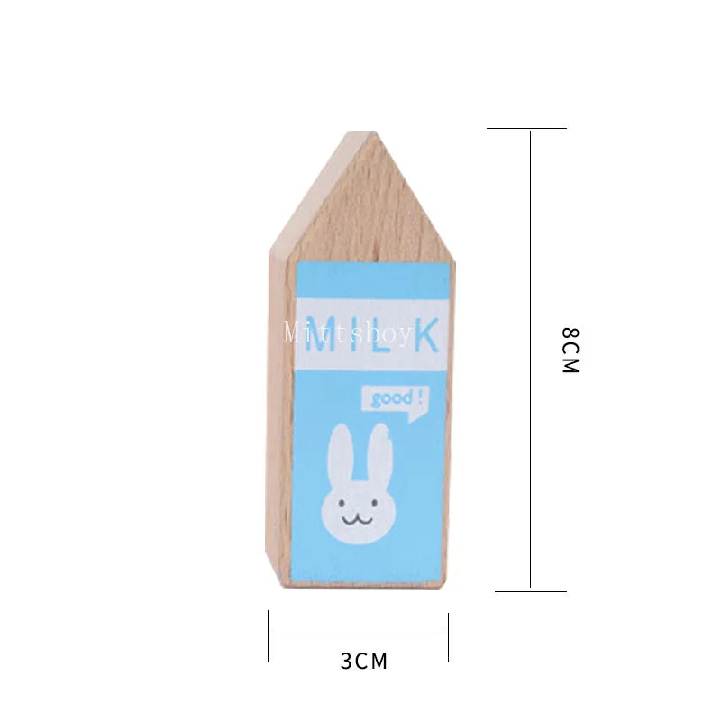 Montessori Wooden Kitchen Playset Condiment Bottles Educational Toy For Children Model 1Pcs
