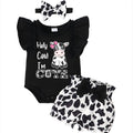 Spring and Summer Baby Newborn Sleeveless Romper Shorts Set with 3-Piece Headwear