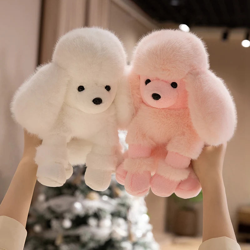 Hot Simulation Color Small Bell Poodle Plush Toys Doll Stuffed Soft Animal Fluffly Curly Hair Dog Lifelike Puppy For Kids Gifts