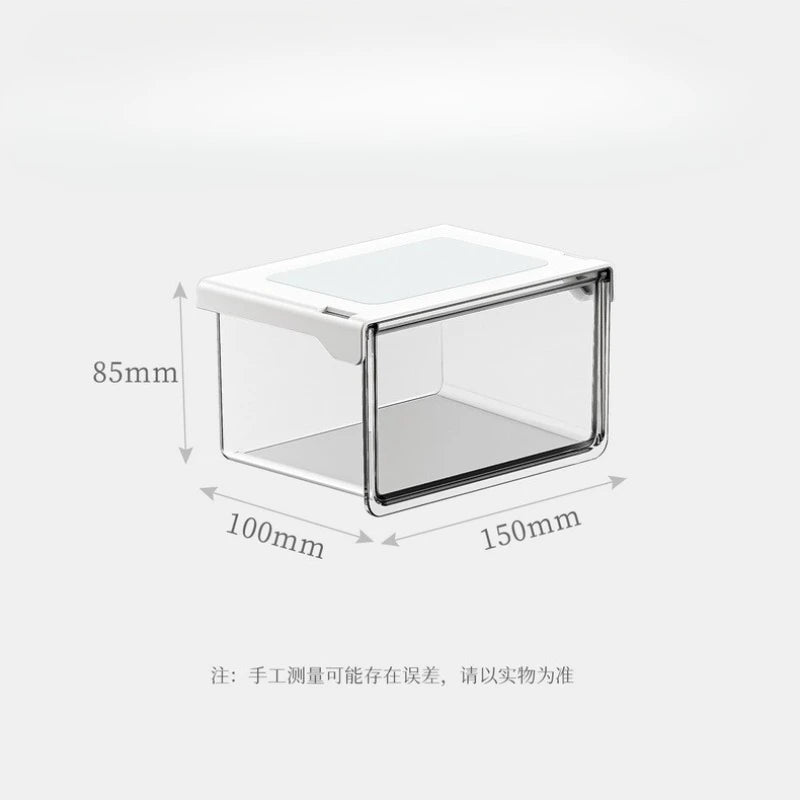 Transparent Drawer Storage Box Pull-Out Under Mirror Cabinet Oragnizer Case Bathroom Makeup Cotton Stick Makeup Holder Organizer