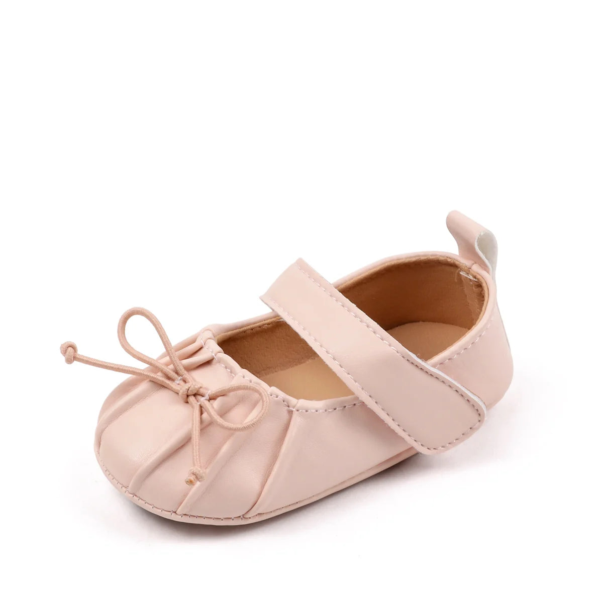 Baby First Walking Shoes Non Slip PU Leather Upper With Soft TPR Sole Model 0-18M Three Colors