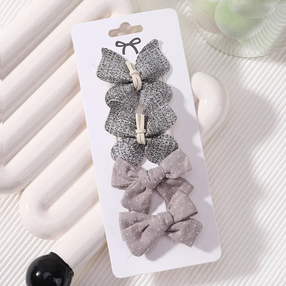 Baby Girls Hair Clips 4Pcs Set Handmade Crochet Butterfly Alloy Hairpins Headwear