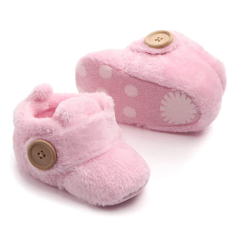 Cute Baby Girl Boy Casual Shoes Warm Plush Mutilcolor Lovely Soft Soled Walking Shoes Fashion Design Infant Shoes First Walkers