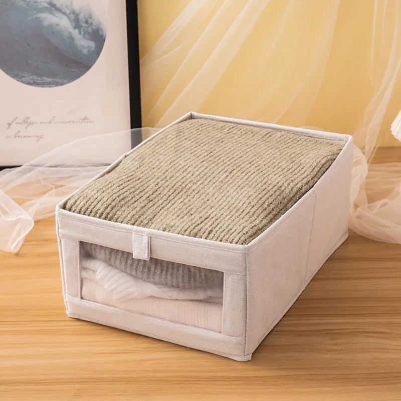 1Pcs Foldable Boxes Pants Storage Box Clothes Organizers of Cabinets and Drawers Fabric  for Bedroom Wardrobe Organization Home