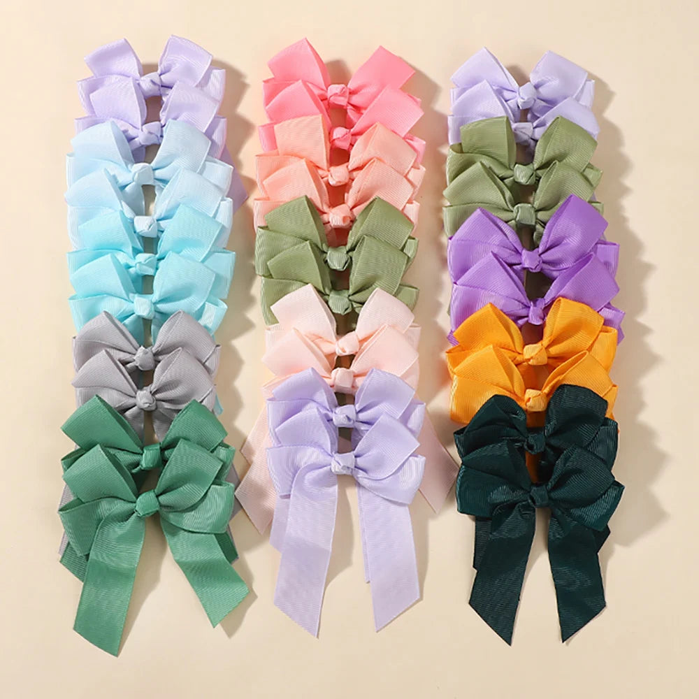 Boutique Ribbon Tassel Bow Hair Clip Set 30Pcs Colorful Cheer Hairgrips For Girls Headdress Gift
