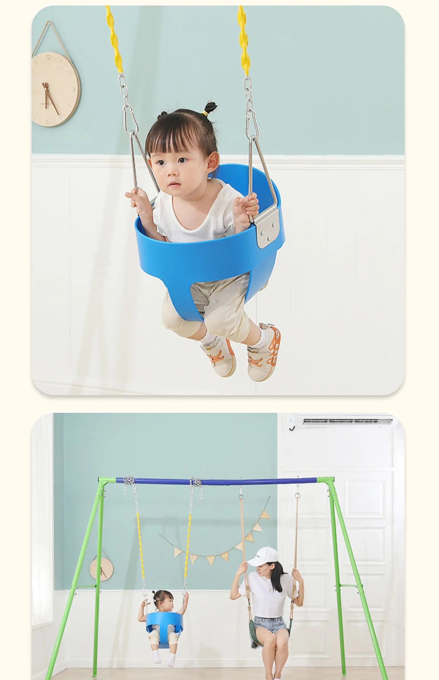 XL baby swing basket glider for indoor and outdoor use.