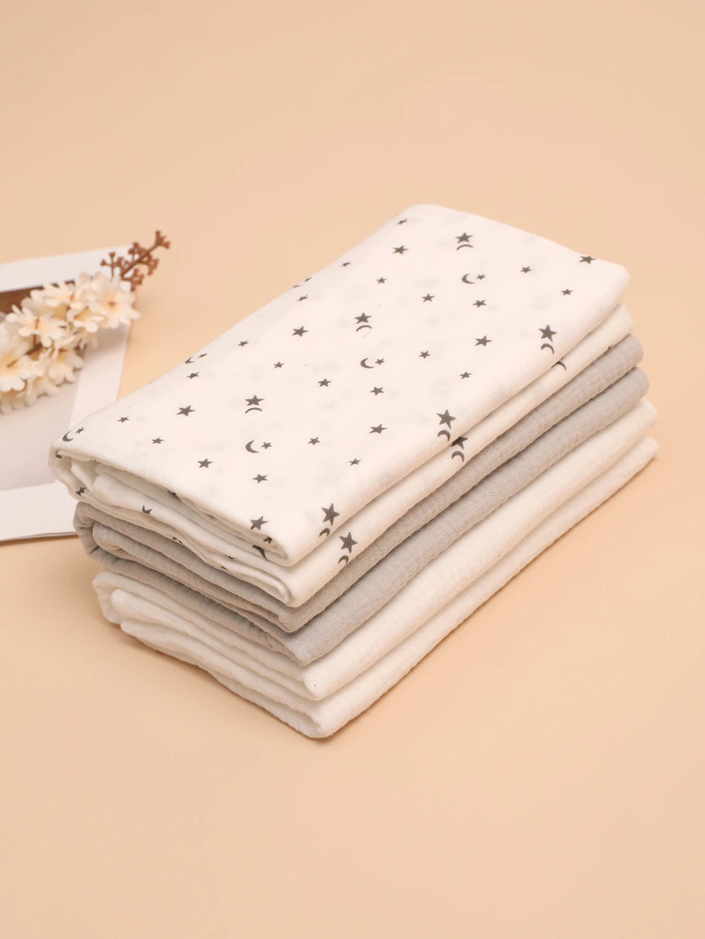 3PCS/set Soft Breathable Newborn Baby Receiving Blanket Muslin cotton Wholesale Swaddle Blankets