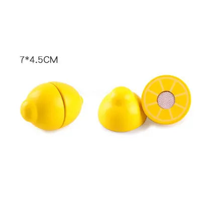 Wooden Fruit Cutting Educational Toy For Children Kitchen Playset With Peelable Fruit 1Pcs