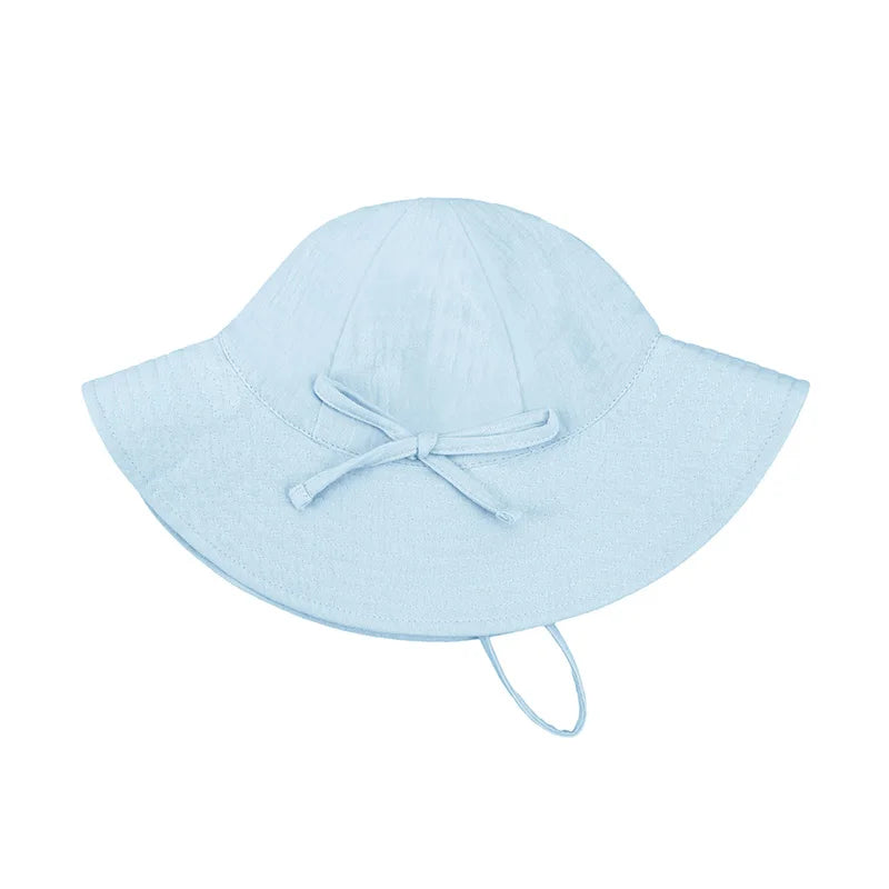 Adjustable Baby Summer Hat Muslin Children Panama Cap for Girls Boys 100% Cotton Kids Bucket Hat Outdoor Beach Infant Cap 1-3Y