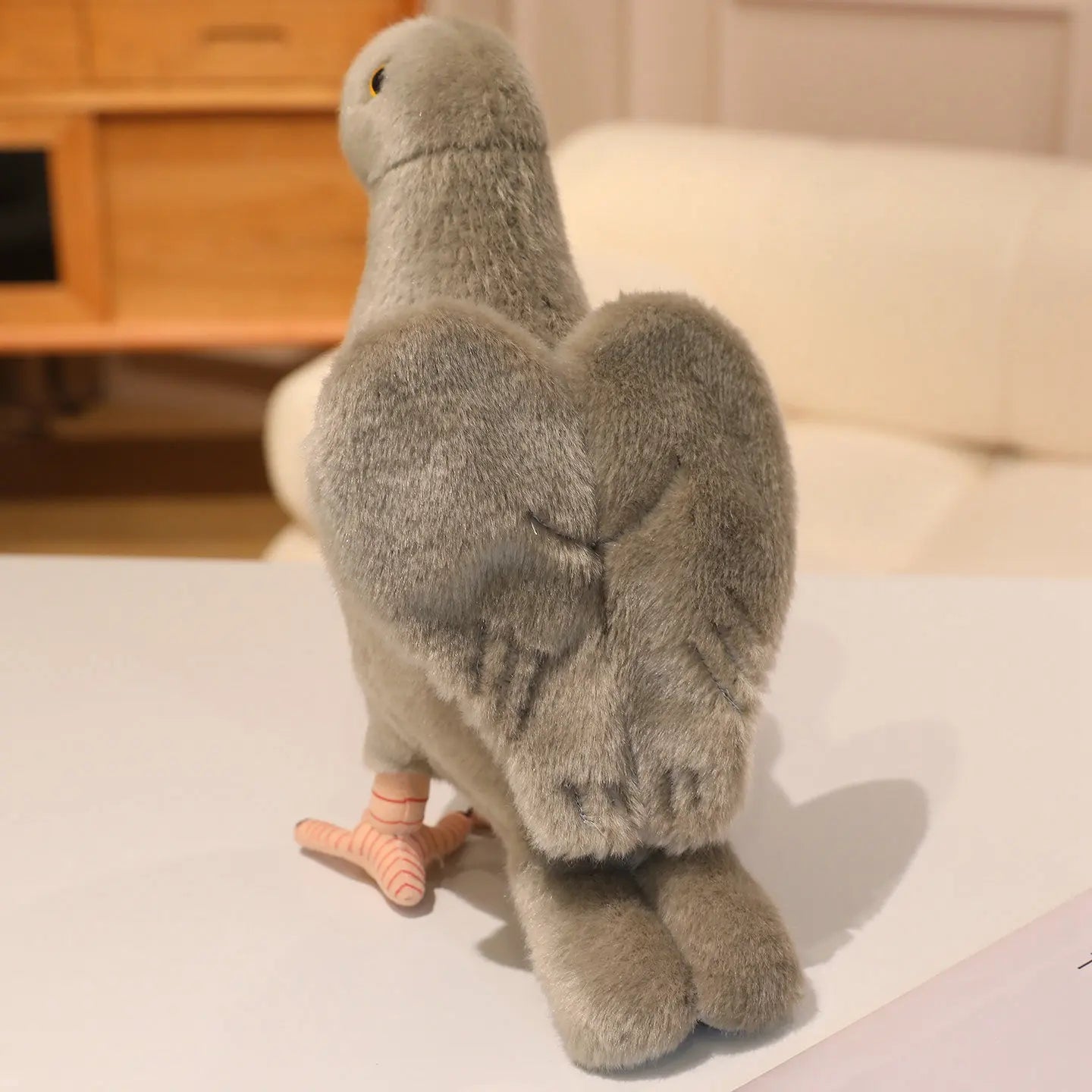 Grey White Simulation Pigeon Plush Toy Peace Dove Stuffed Animal Doll for Kids Home Decor And Photography Props