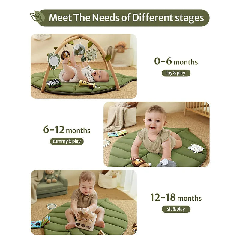 Toys Baby Leaf Game Mat Crawling Mat Fitness Rack with Pillow Crawling Mat Cloth Book Pendant Toy