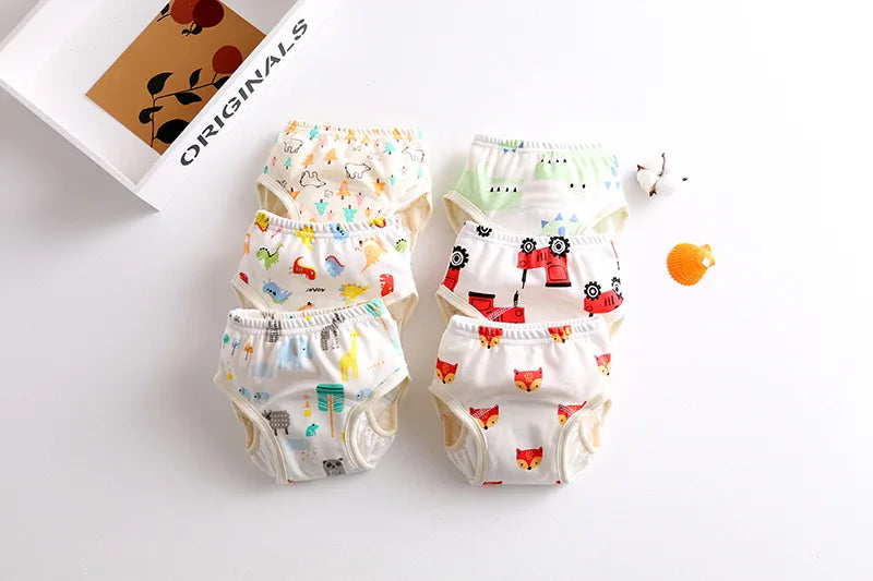 Cotton Baby Training Pant Reusable Gauze Diaper Waterproof Cloth Diaper Baby Study Pants Washable Nappies Diapering