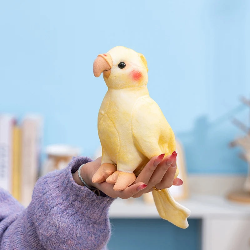 Hot 17cm Kawaii Small Yellow Parrot Plush Toy Dolls Imitation Soft Cartoon Bird Stuffed Christmas Home Decor Parrot Plush Toys