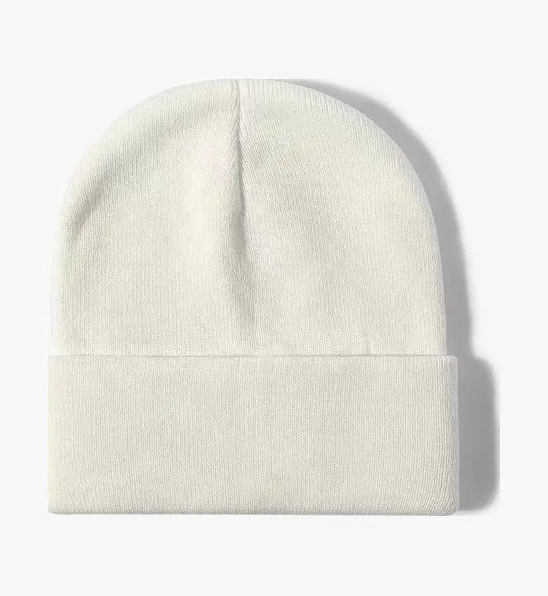 Solid Color Knitted  Plain Cold Hat Rolled Edge Customizable VersatileLOGOMen's and Women's Casual Versatile  Warm Knitted Hat