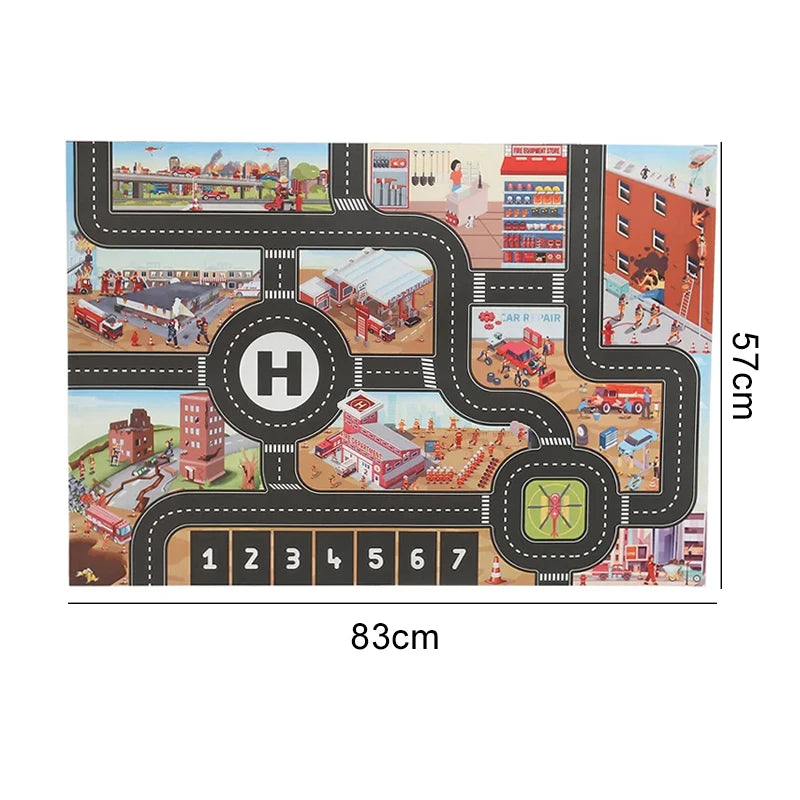 TMZ Baby Crawling Mat 83x57cm Cartoon City Traffic Map Non Slip Playmat For Boys Girls Montessori