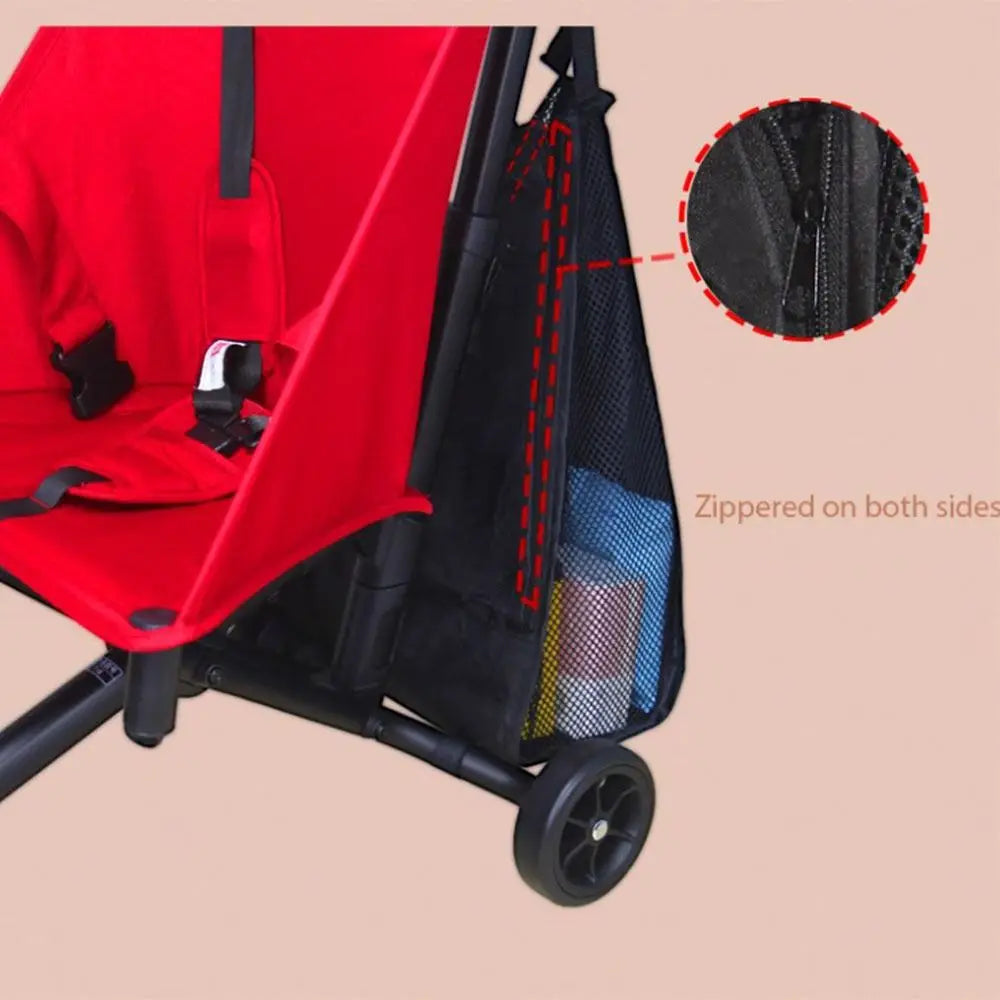 Mesh Baby Stroller Net Pocket Large Capacity Solid Color Baby Pram Organizer Pram Buggy Triangle Bag Hanging Carriage Bag