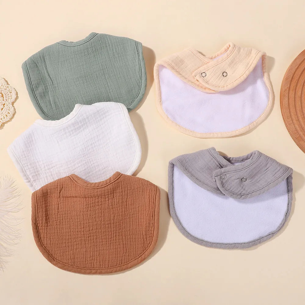 Random Color 6Pcs Cotton Thickening Soft Baby Adjustable Bibs Newborn Burp Cloths Bandana Scarf for Kids  Feeding  Baby Bips