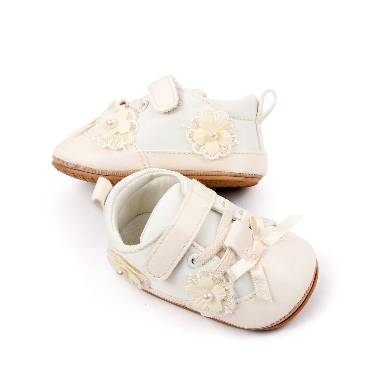 Baby Girls First Walking Toddler Shoes For 0-18 Months Spring And Autumn High Quality TPR Sole Four Colors Cute Flower Design