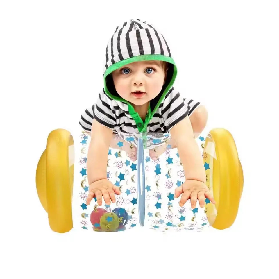 Baby Crawling Roller Inflatable Toy With Bell For Learning To Walk Walker Activity Early Education