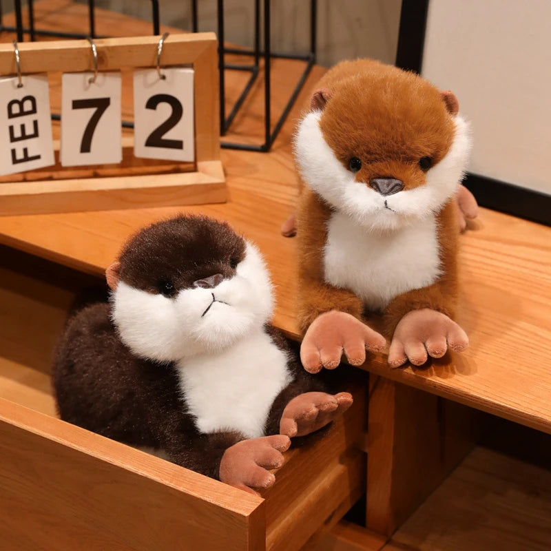 New 40cm Cute Otter Plush Toys Fluffy Cozy Magnetic Animal Doll Cute Well-behaved Lying Doll Funny Toys Nice Accompany Gift