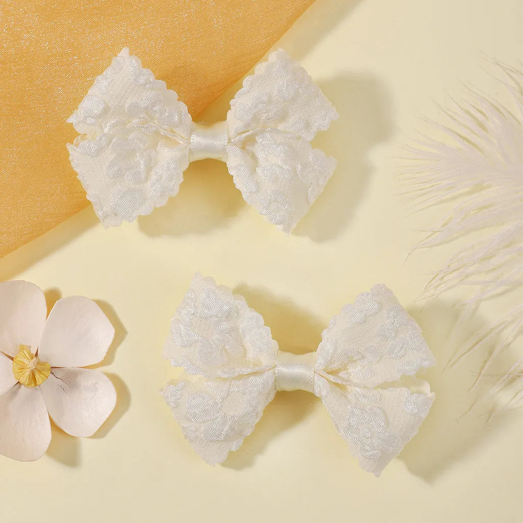 2pcs/set Hair Clips for Girl Delicate Lace Bows Headwear Hairpins Lovely Kids Children Baby Hair Accessories