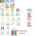 DIY Graffiti Bags with Markers Handmade Painting Non-Woven Bag for Kids Arts Crafts Color Filling Drawing Toys Christmas Gifts