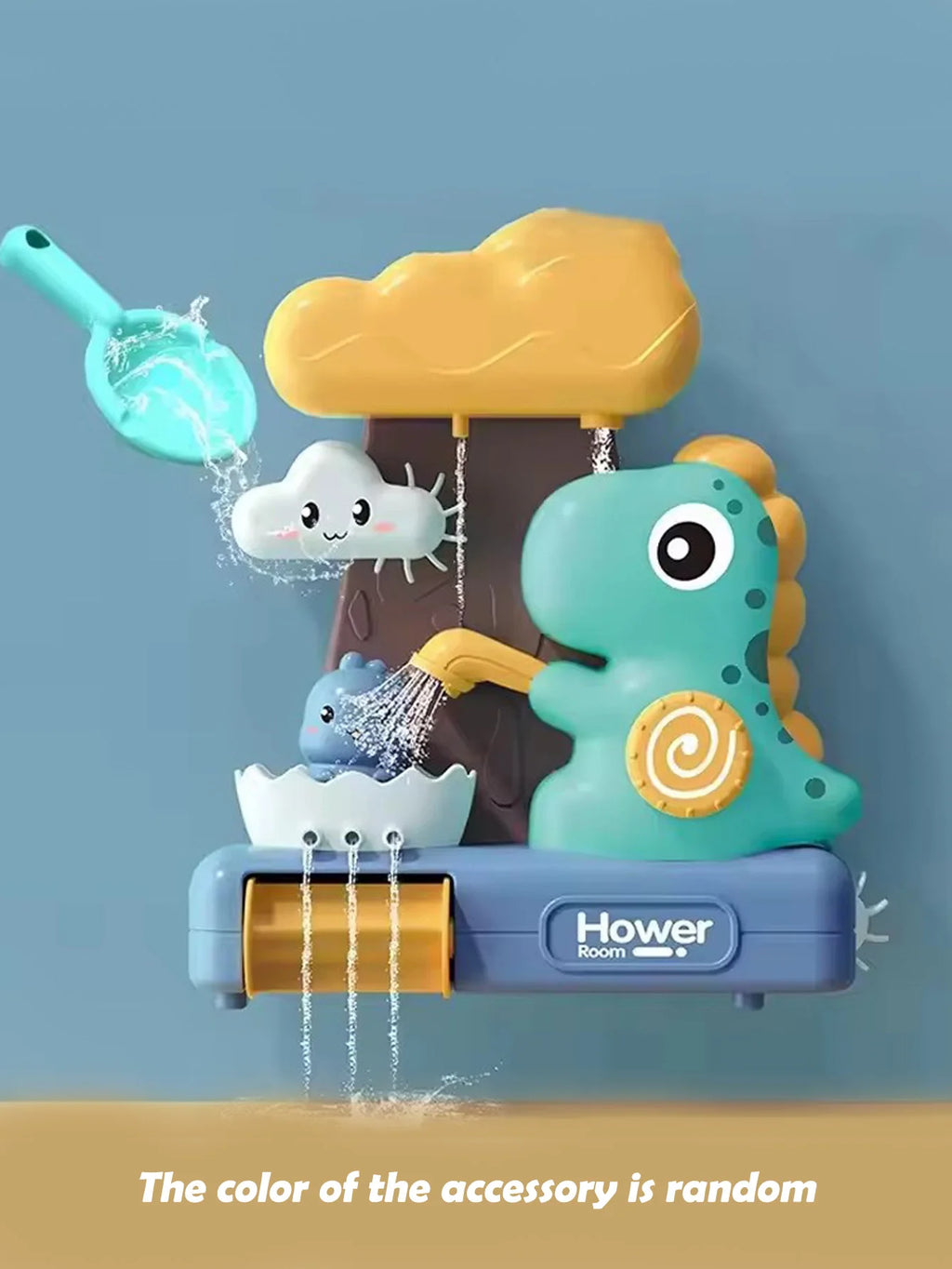 Baby Bath Toys Spray Toy for Kids Cartoon Dinosaur Suction Cup Dinosaur Bath Toys for Toddlers Animal Sprinkler Waterwheel Water