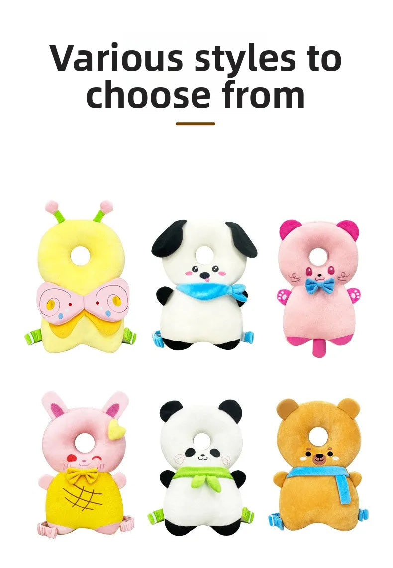 Newborn Headrest Security Pillows Backpack Toddler Baby Head Fall Protection Pad Cushion Cartoon Soft Security Pillows Backpack