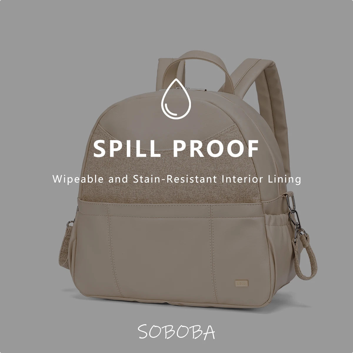 Soboba Diaper Backpack for Women Large Capacity Multi-functional Nappy Changing Bag with 2 Straps can Hang on Stroller