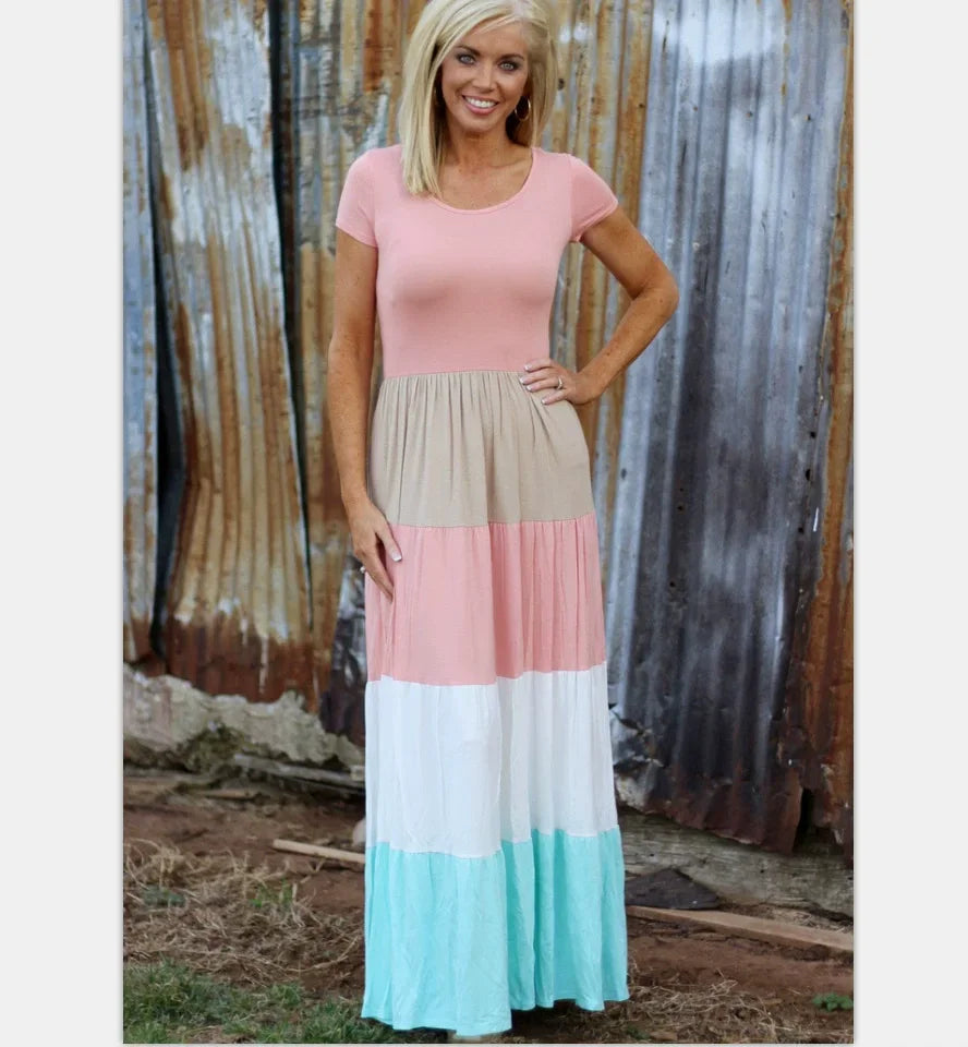 Beach Mother Daughter Dress Children's Clothing Vestidos Boho Long Dress Women Family Matching Outfits Girls Dresses Kids Summer