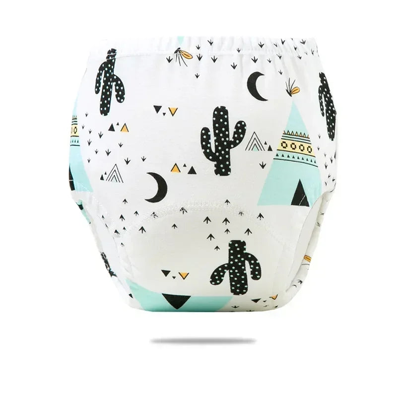 Cartoon Print Potty Training Pants Washable Breathable Cotton Cloth Diaper For Toddlers Nappy