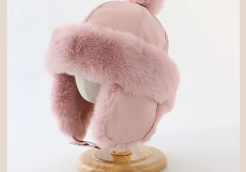 Baby Hat Autumn Winter Windproof Warm Hat Children's Ear Protection Pullover Hat Boys Girls Thickened Plush Lei Feng Hat