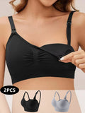 2-Pack Front Buckle Maternity Nursing Bra