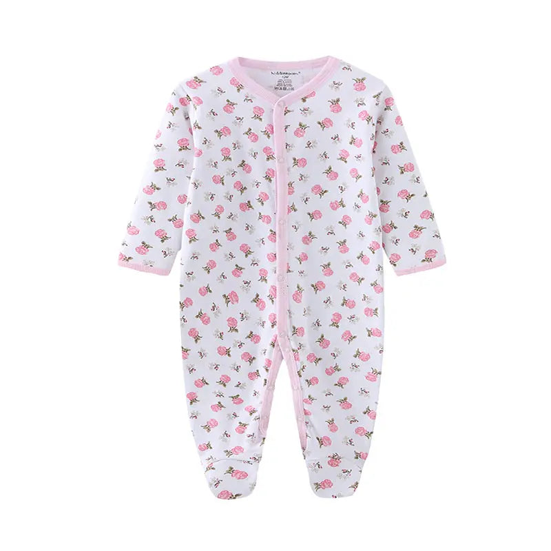 Cartoon Cute 1 Piece Baby Girl Romper 100%Cotton Soft Newborn Onesies Long Sleeves Infant Outfits