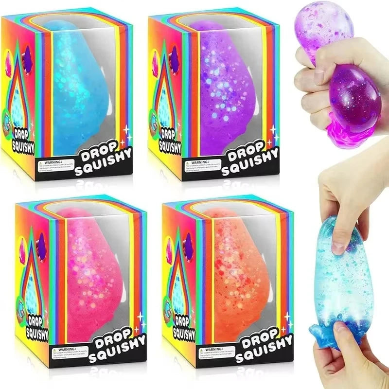 NEEDOH Water Droplet Shape Sensory Squeeze Toys Squishy Stress Relief Slow Rebound Pinch Toys Surprise Gifts for Kids Adult Hot