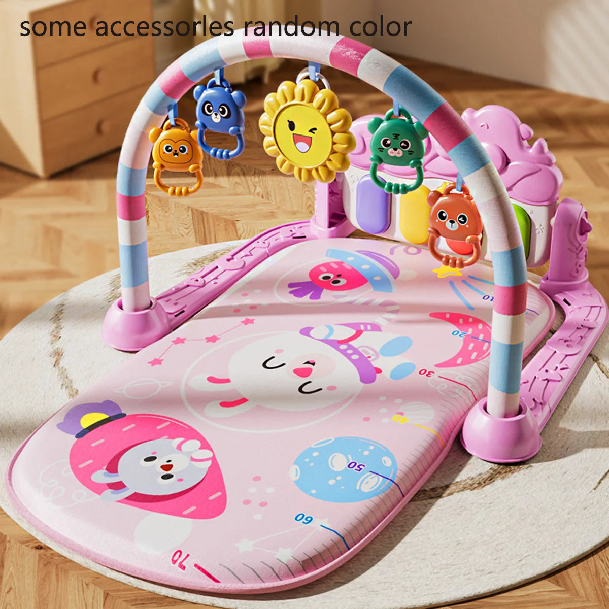 Baby Fitness Stand Music Play Gym Educational Activity Toys for Newborns 0 to 36 Months