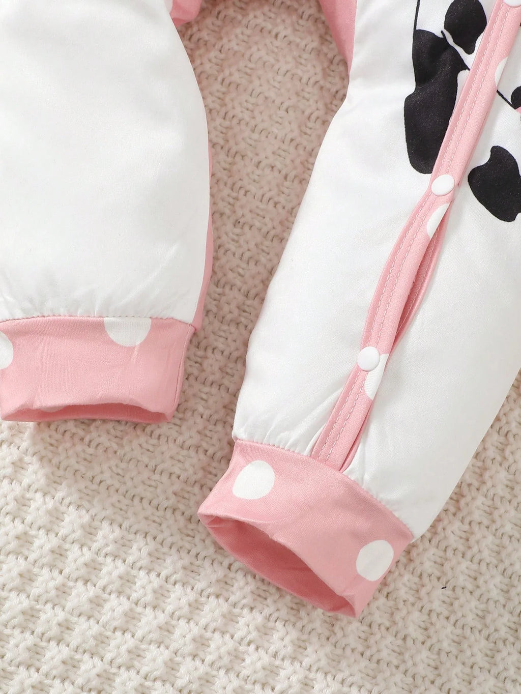 New baby Girl Long sleeved Bodysuit Cute Little Cow Circular dots Jumpsuit+Hat+Drool towel 3pc/set 0-18Months Baby Crawling suit