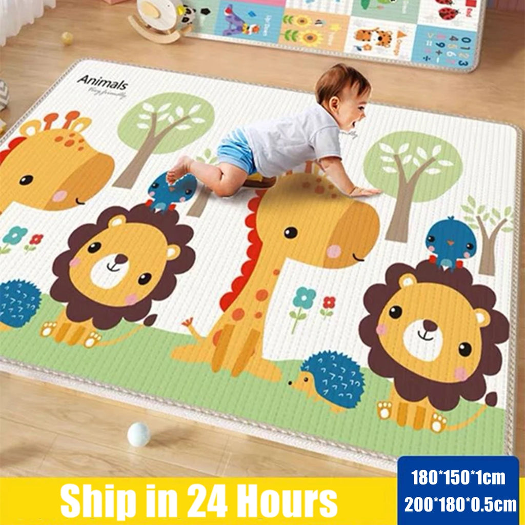 Non-toxic Crawling Play Mats Baby Activity Gym Room Mat Baby Activities Double Sided Pattern EPE Game Mat for Children's Mat Rug