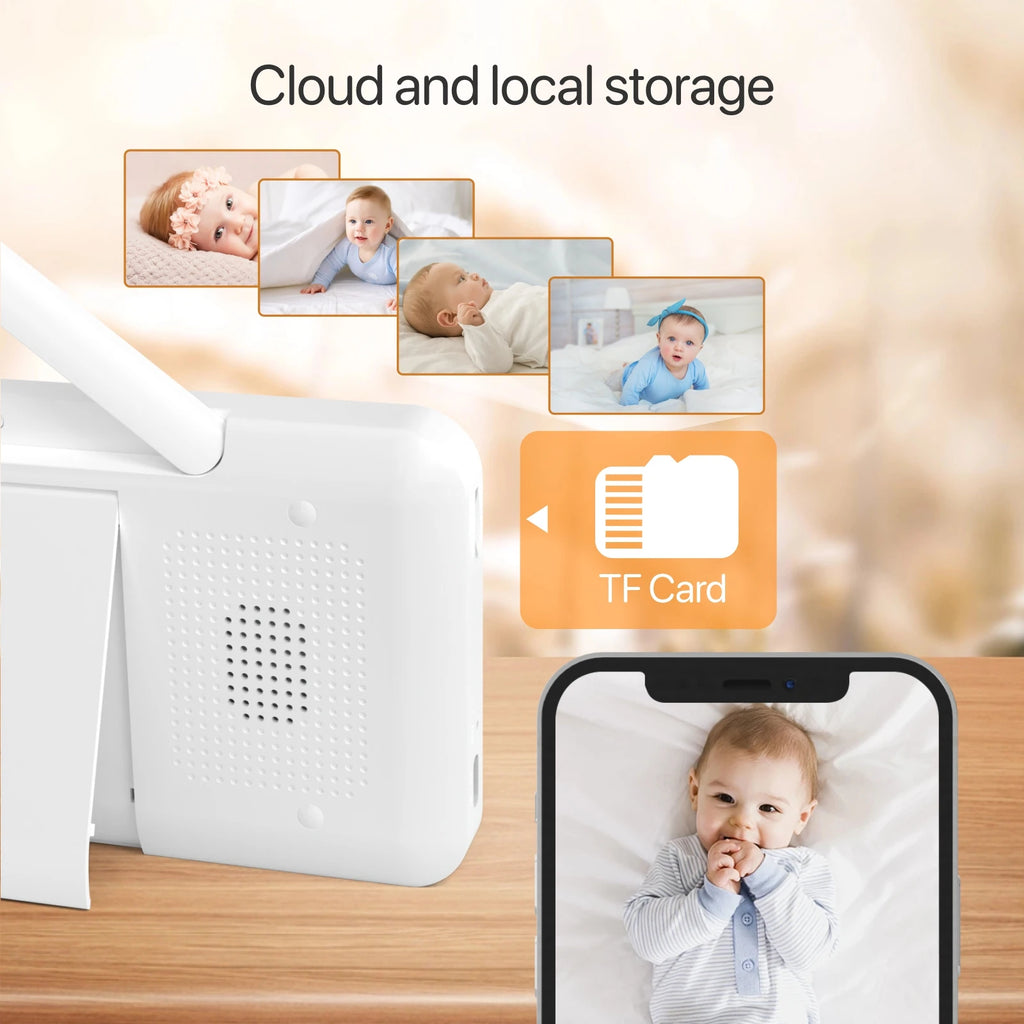 Tuya Smart Baby Monitors camera  5"1080P Display Temperature Detection APP View Control Baby Nanny 2-Way Audio Baby Cam